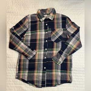 Adora plaid light weight button front top